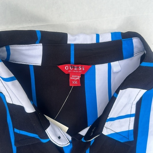 New GUESS Mugatu Striped Shirt SZ XXL - Picture 3 of 5